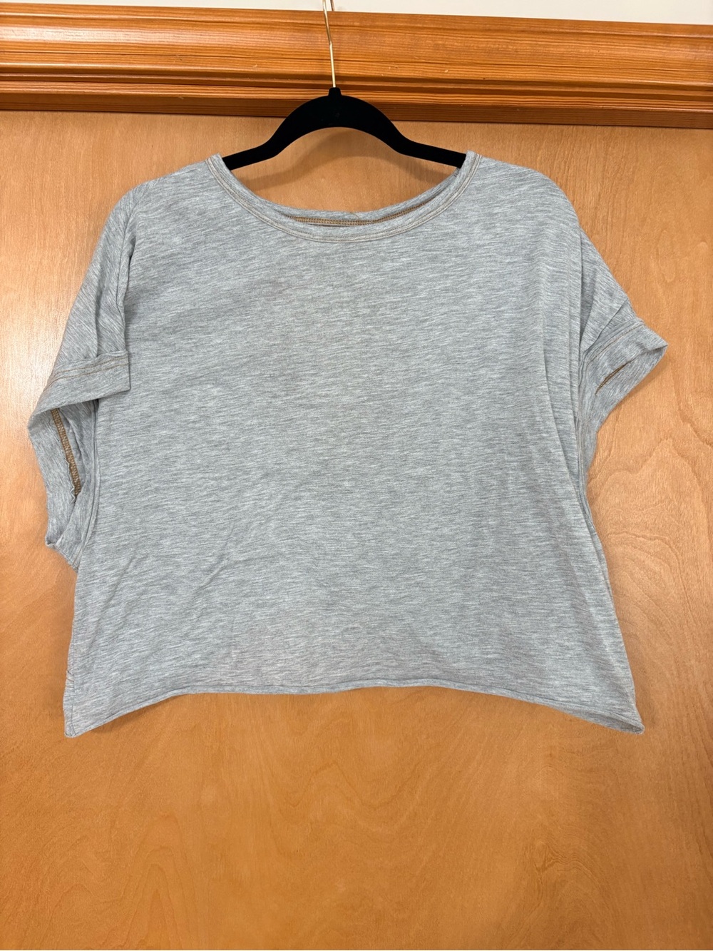 Light Gray Women's Relaxed Short Sleeve Top